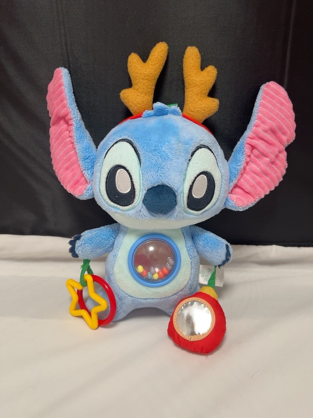 Disney Stitch Baby Activity Plush Holiday Rattle Mirror Toy